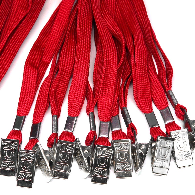 Ollain Badge Lanyards Neck Bulk Cruise Lanyards Lanyard with Clip for ID Card Name Tags Badge Holders (Red, 100 Pack) - Image 2